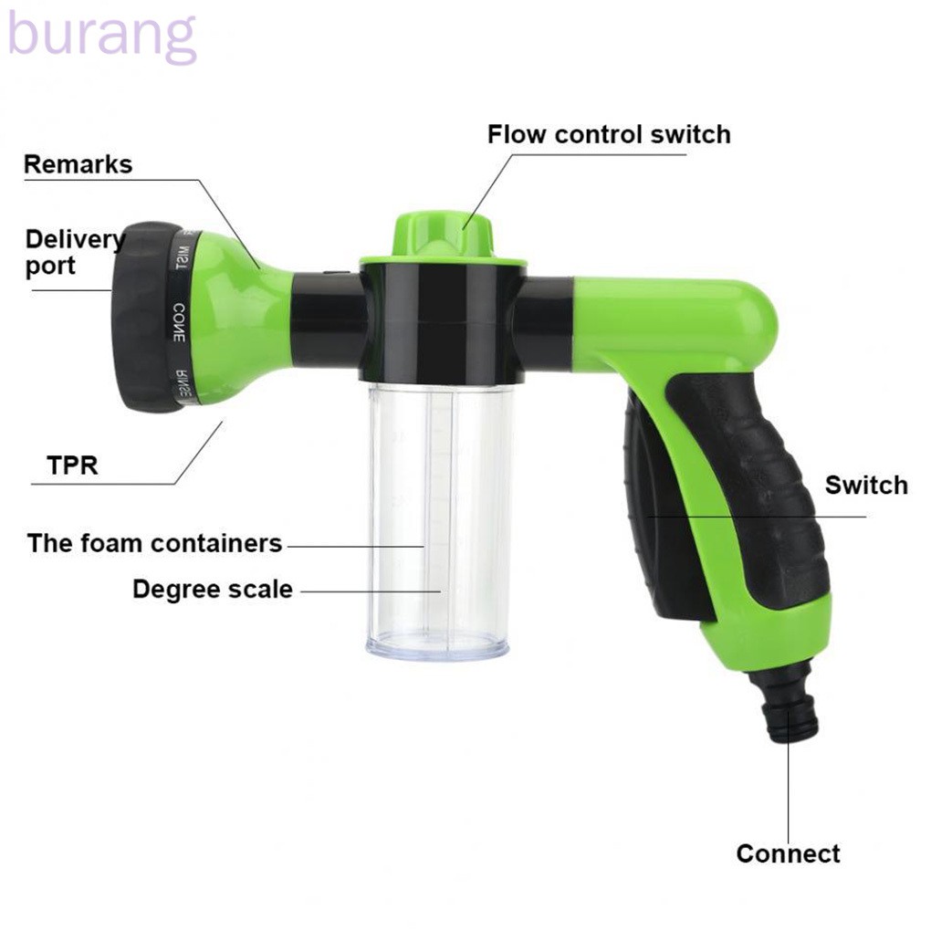 Adjustable Water Spray Foam Dispenser Garden Plant Watering Car Window Glass Washing Foam Spray burang