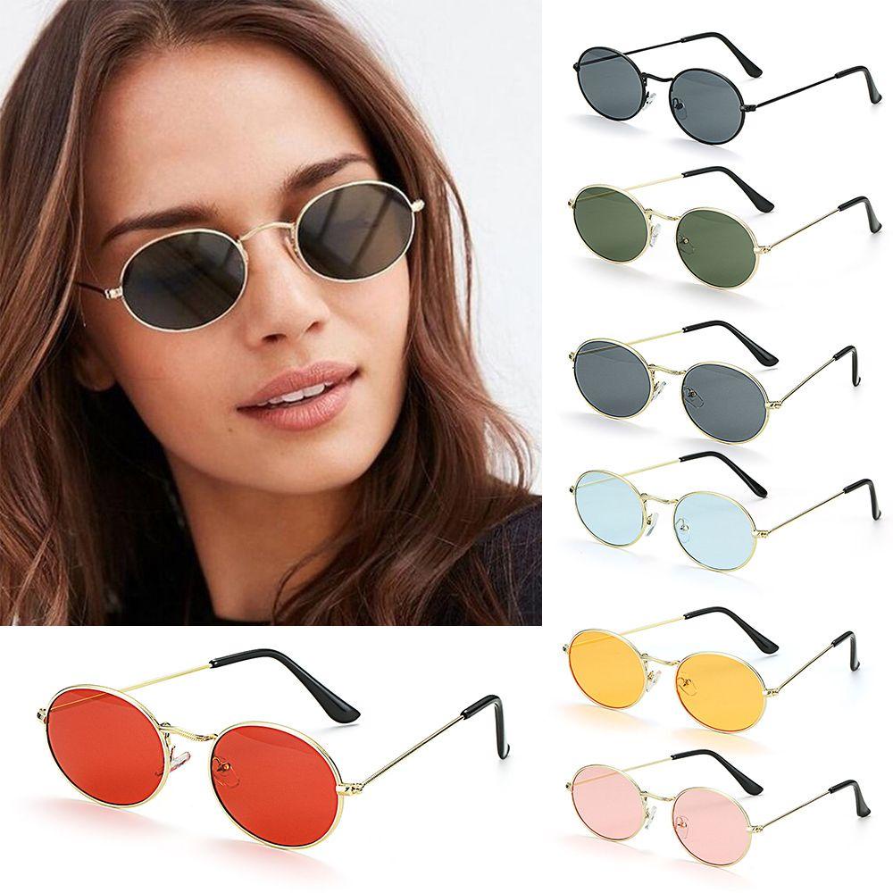 Kính Mát Gọng Oval Kim Loại Màu Gradient Thời Trang Unisex