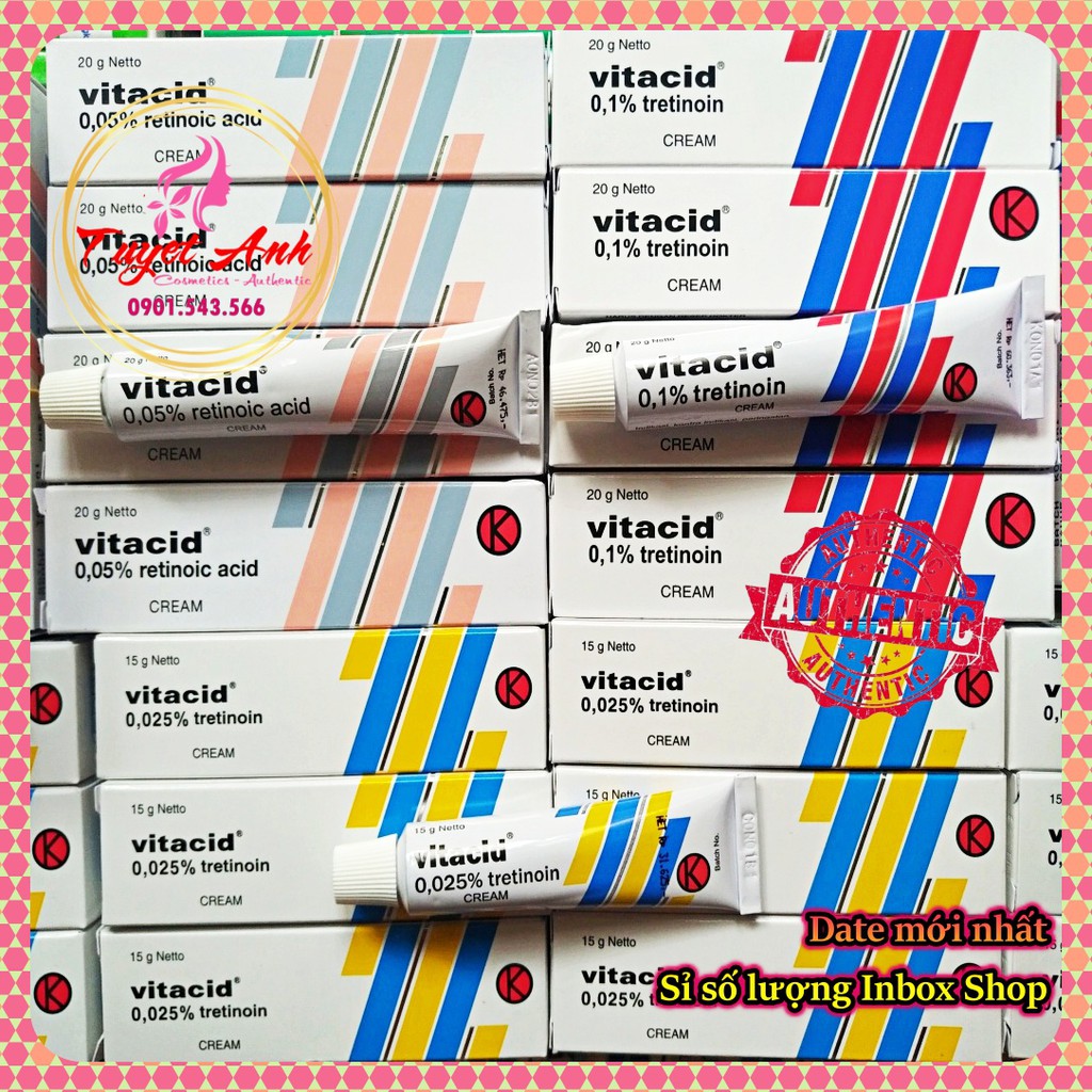 [AUTH-date mới] Vitacid Tretinoin 0.1% - Kem Tretinoin Vitacid Hỗ trợ giảm mụn và chống lão hoá da