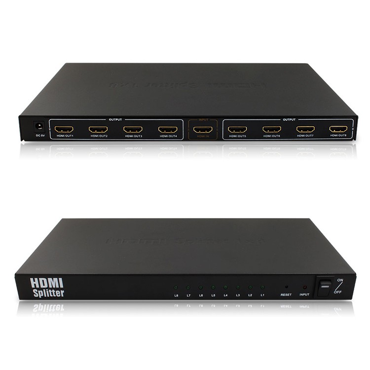 Bộ chia HDMI 1 ra 8 FULL HD 1080 HỖ TRỢ 3D - chia cổng ra 8 màn hình TV, máy chiếu