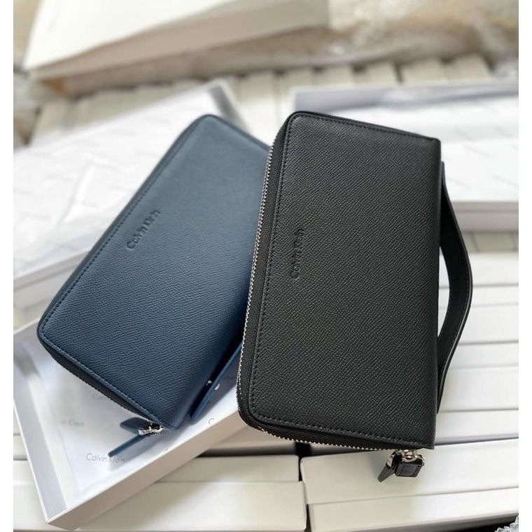 TNS-Clutch nam 2 ngăn siêu  C•K clutch for men -đen classic sang trọng-box quà tặng