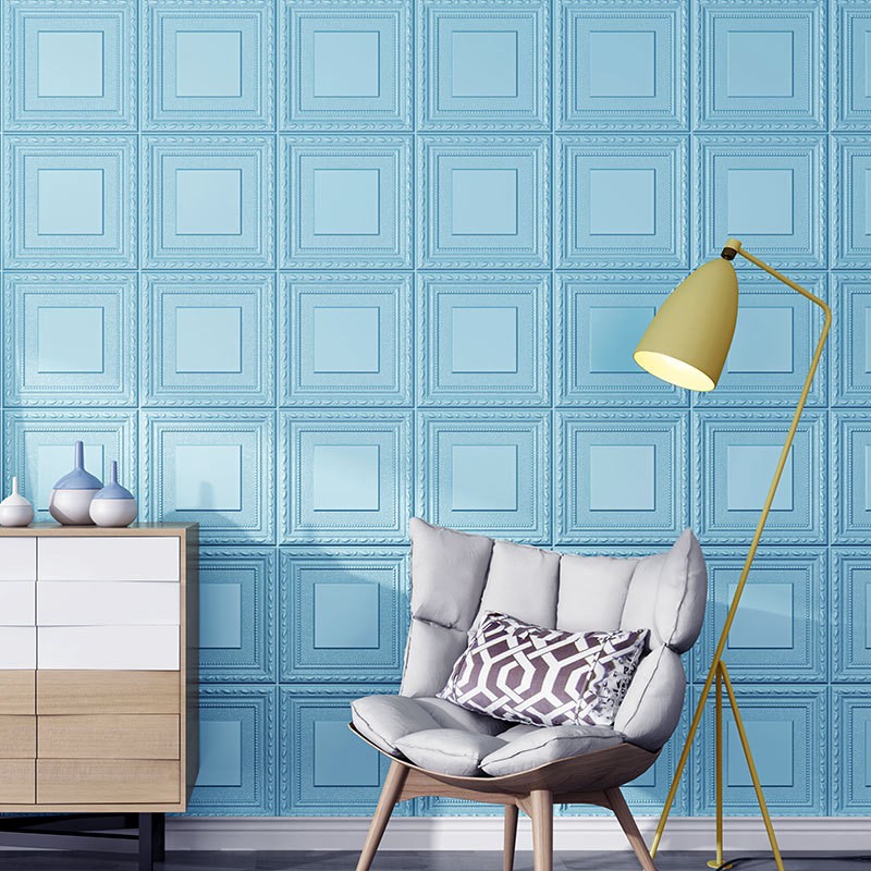 Miếng dán tường ba chiều bằng xốp cỡ 70*70cm trang trí cho phòng khách