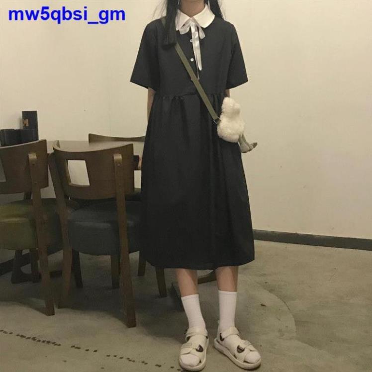 Nữ sinh đại học phong cách ăn mặc ngọt ngào mùa hè phiên bản Hàn Quốc ngắn tay mới váy dài ngang lưng  ྇  ྇