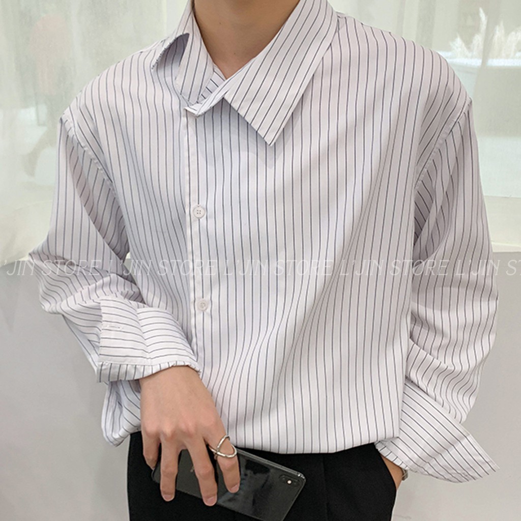 SƠ MI NÚT CHÉO, SƠ MI NAM KẺ DỌC ĐI HỌC ĐI LÀM ĐI CHƠI - LJINSTORE | BigBuy360 - bigbuy360.vn