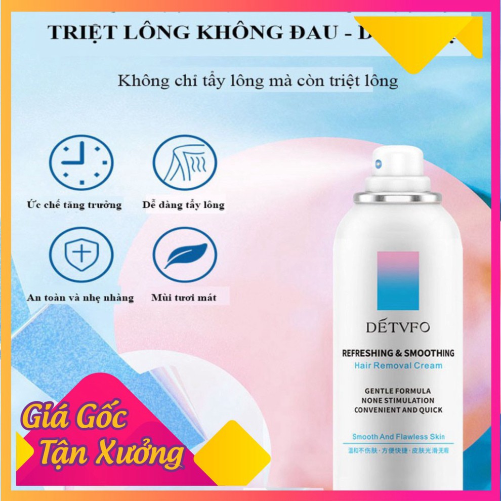 Kem Tẩy Lông Dạng Xịt Dịu Nhẹ Không Đau DETVFO Tẩy Lông Hiệu Quả