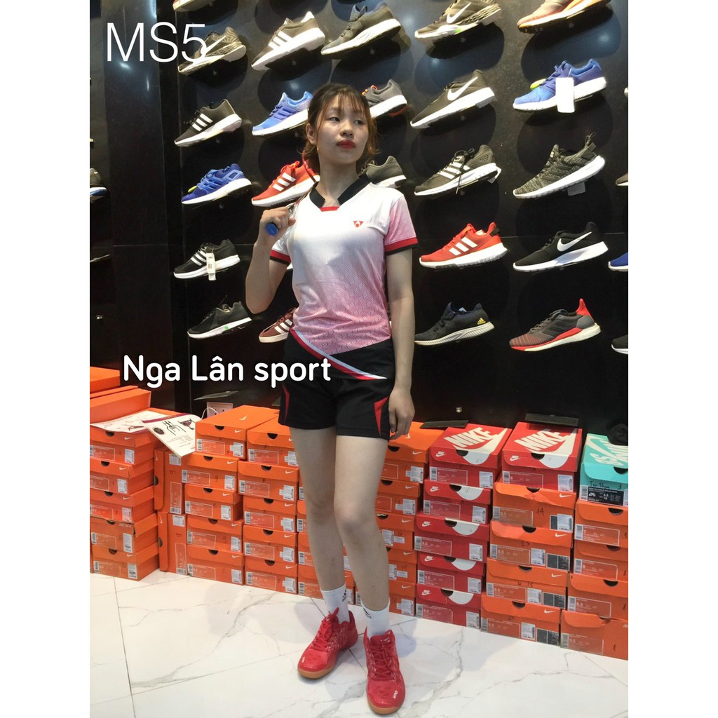 Áo cầu lông thể thao nữ Yonex & Lyning mẫu mã đẹp, form dáng chuẩn