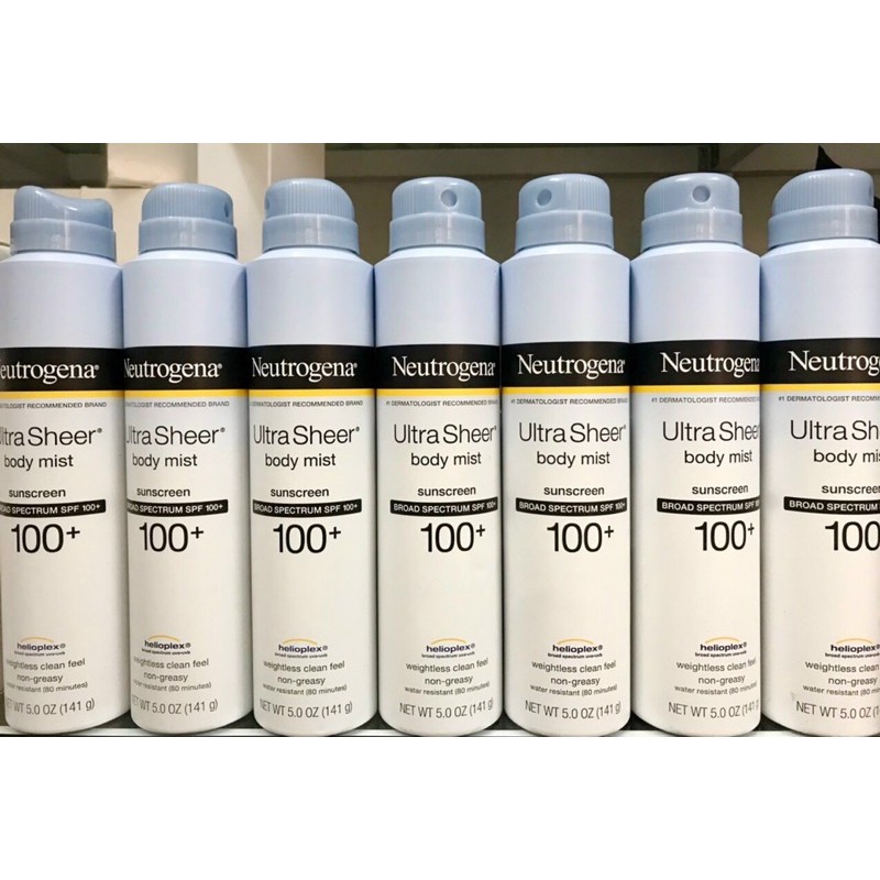 Xịt Chống Nắng Neutrogena Ultra Sheer Body Mist Sunscreen SPF 100+ (141g)