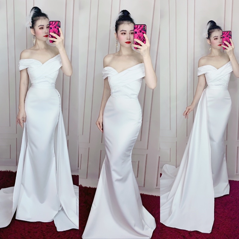 Đầm maxi body mặc cưới nhẹ nhàng kèm tùng rời TRIPBLE T DRESS - Size S/M/L - MS199Y