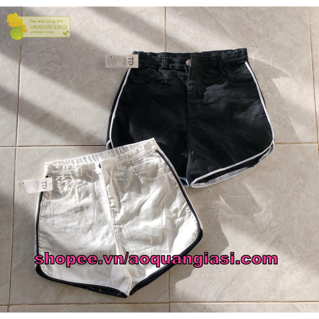 quần sooc nữ chạy viền mt1003 QGS.com màu đen, trắng size s,m,l rẻ đẹp, cá tính cho các cô nàng năng động