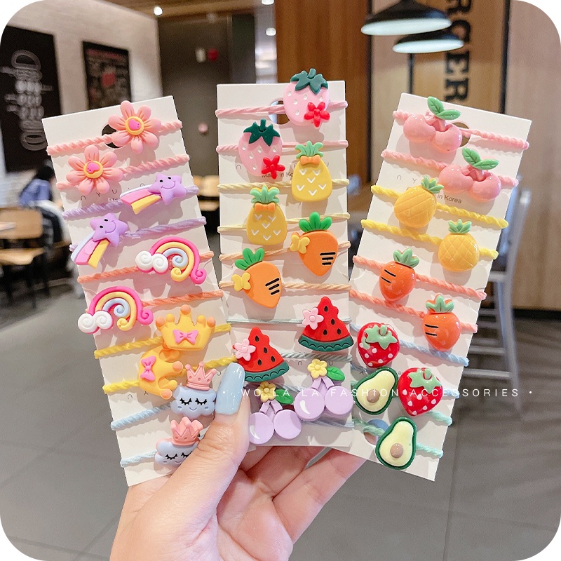 Set 10 mini Dây Buộc Tóc Dễ Thương Cho Bé Gái set kẹp tóc mái kẹp tóc cute kẹp tóc mini kẹp tóc cho bé gái kẹp mini phụ kiện tóc