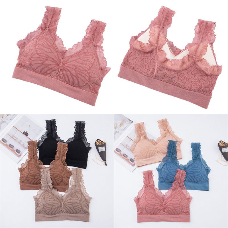 Lace Seamless Sports Bra Push Up Elastic Fitness Sexy Underwear Wireless Yoga