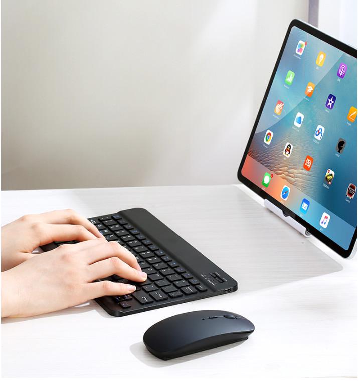 Bàn Phím Bluetooth Siêu Mỏng 10 Inch + Chuột 1600 DPI Cho tablet táo Android(có bán lẻ)
