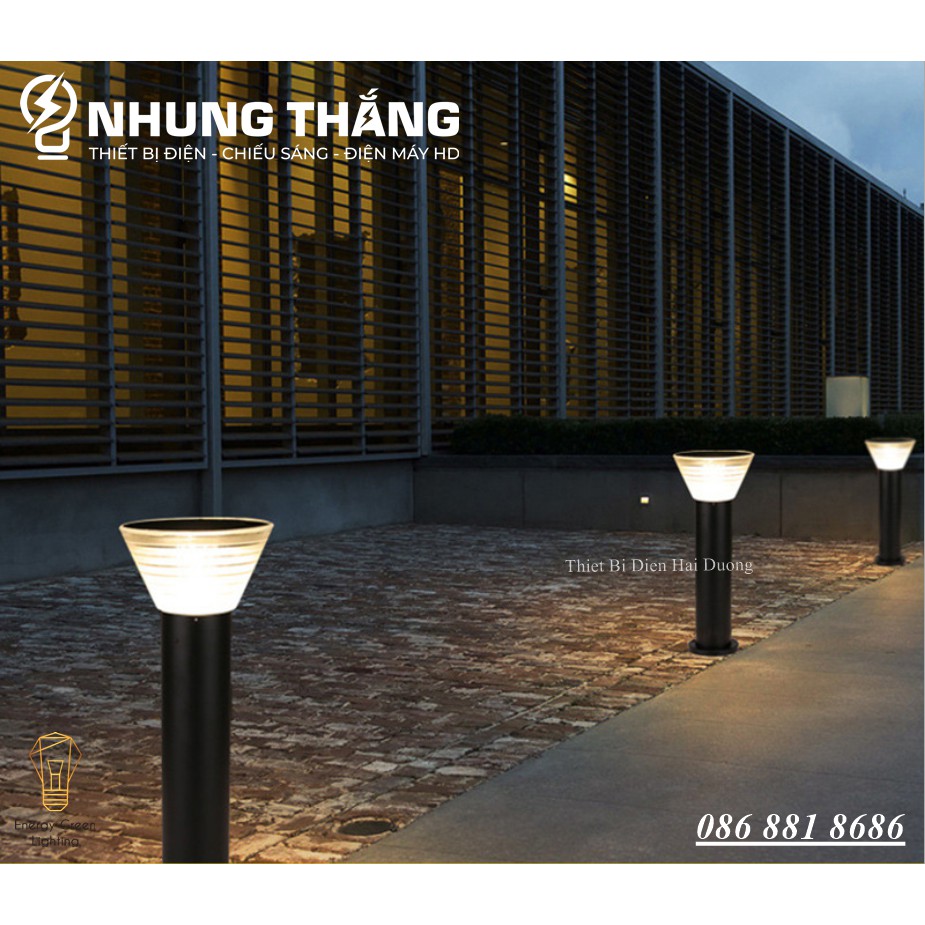 Đèn Cột Sân Vườn Hình Nón DSV-2180 - Chiều Cao 80cm - Sử Dụng Điện Và Dùng Năng Lượng Mặt Trời - Chống Nước IP65