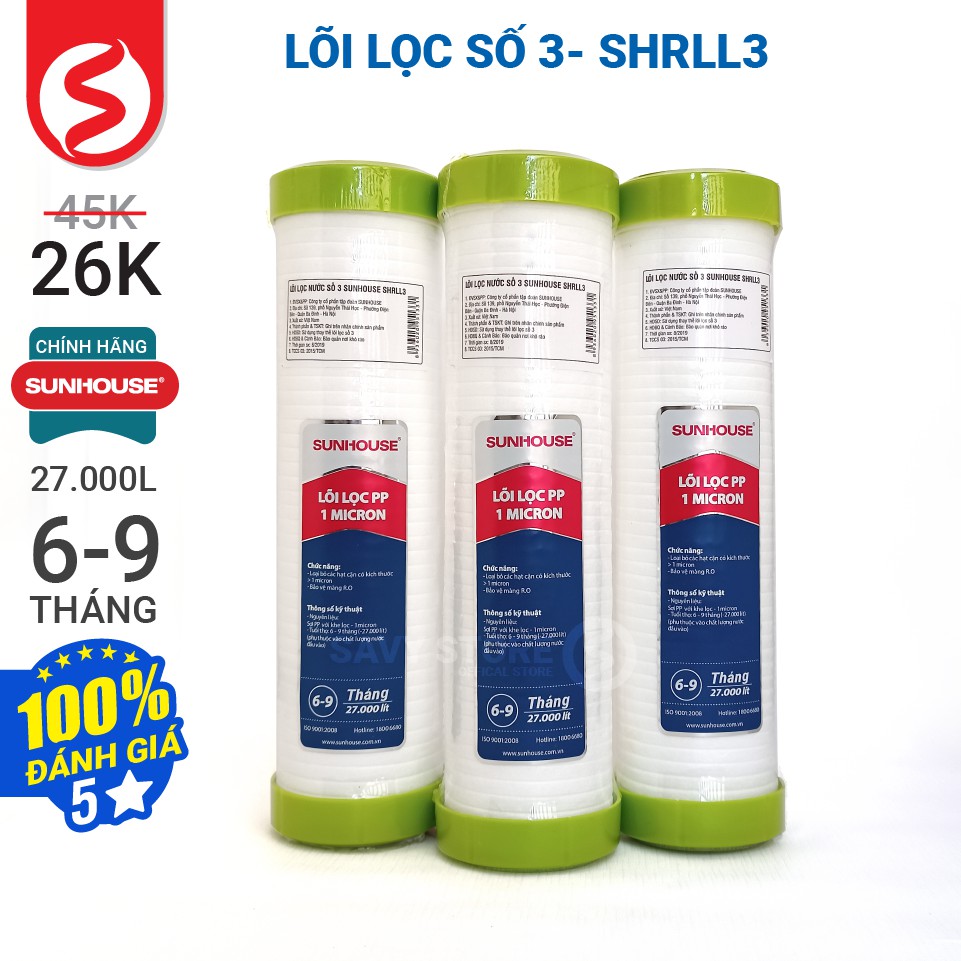Lõi lọc nước số 3 Sunhouse SHRLL3 [Chính hãng]