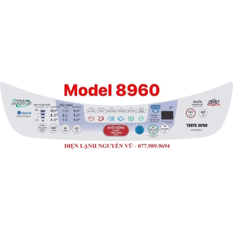 Tem bàn phím máy giặt Toshiba các loại