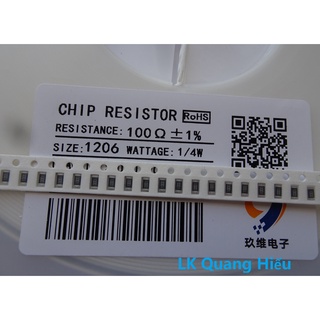 Điện trở dán 100 ohm SMD 1206 1% 1/4W (gói 100 con)
