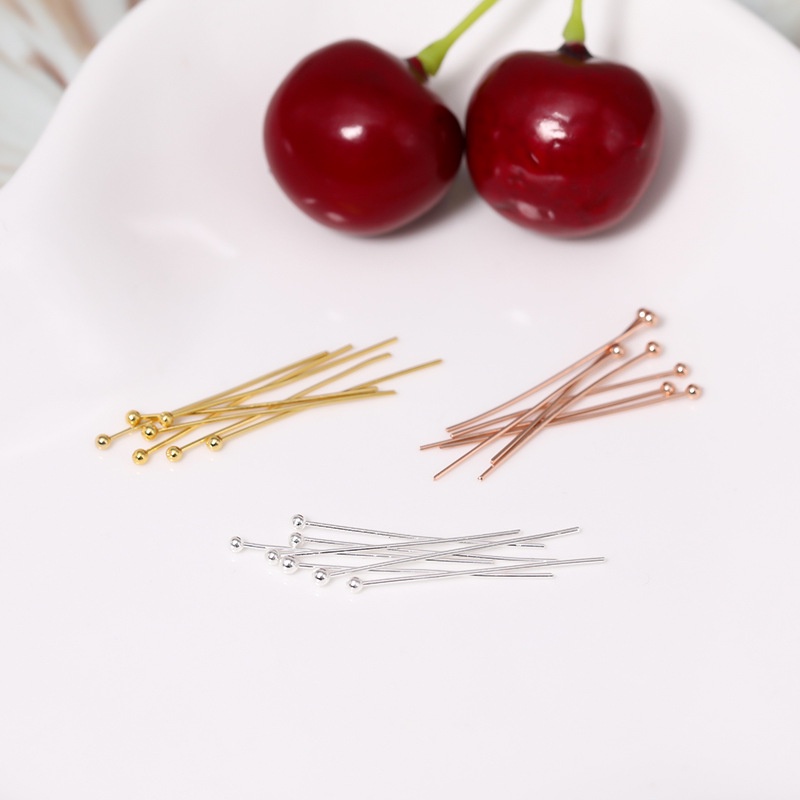 50 Đinh đầu bi xỏ hạt bằng đồng bền màu các loại size 2cm- Phụ kiện nguyên liệu trang sức thủ công