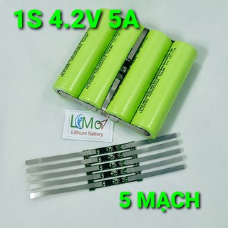 Combo 5 Mạch 1S 3A. Mạch BMS bảo vệ sạc xả, tự ngắt đầy và cạn cho các loại pin 3,7v limo