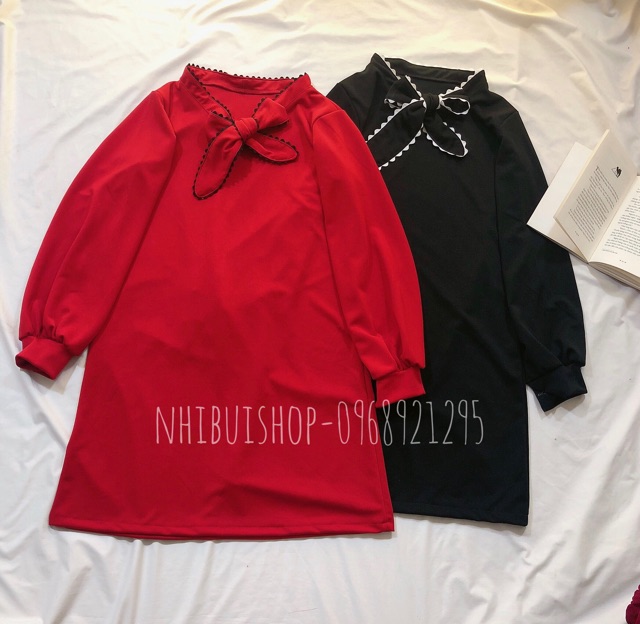 Váy suông cổ nơ xinh xắn | BigBuy360 - bigbuy360.vn