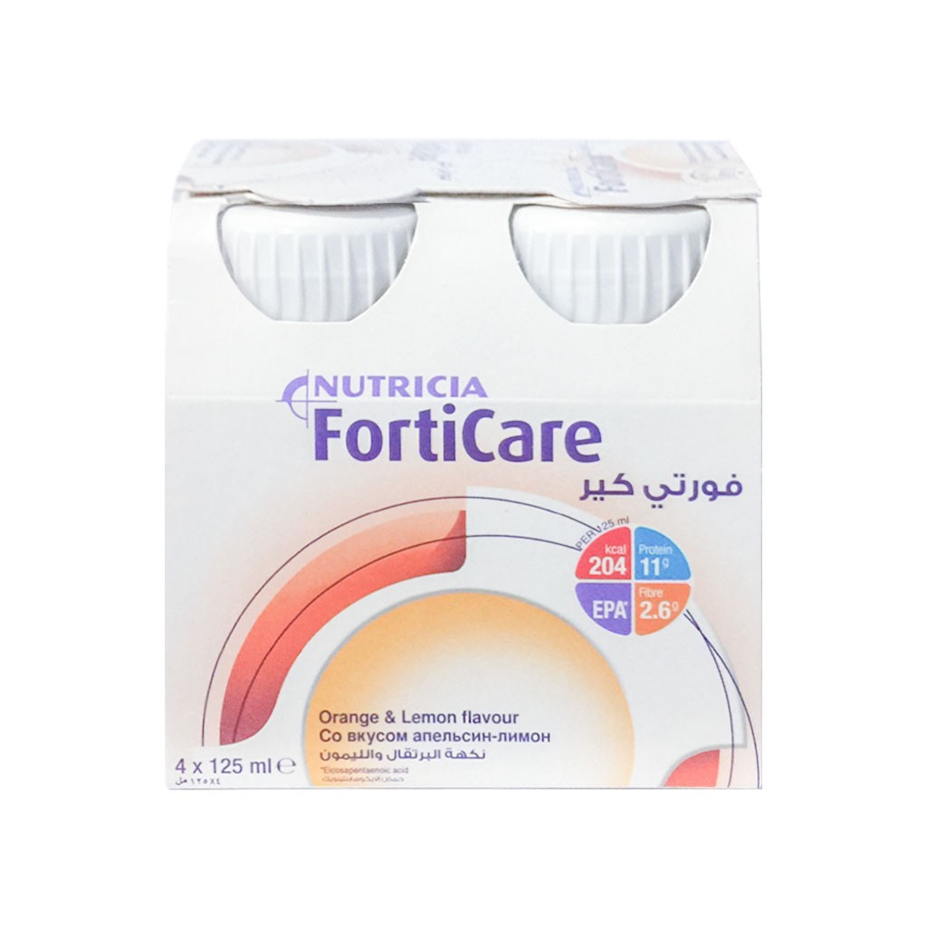 [CHÍNH HÃNG] Sữa Bột Pha Sẵn Nutricia FortiCare Hương Orange &amp; Lemon Lốc 4 Chai x 125ml