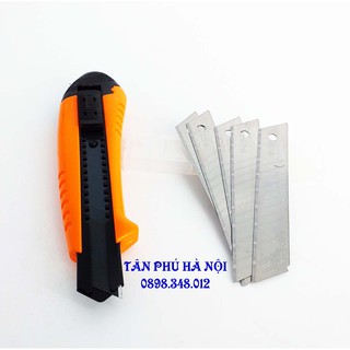 DAO RỌC GIẤY CAO CẤP KAPUSI 18MM_TẶNG KÈM 5 LƯỠI CẮT