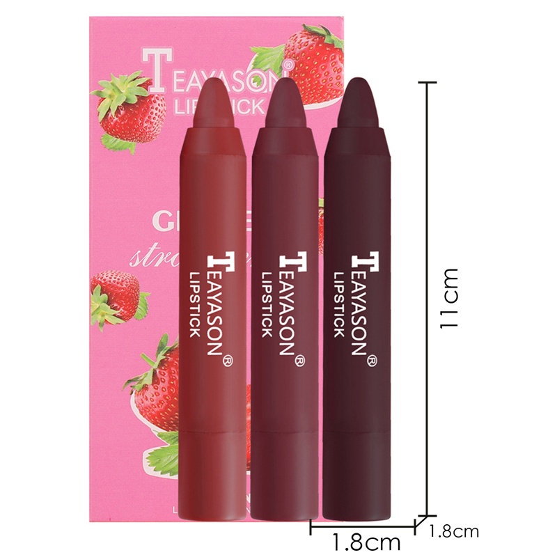 [Hàng mới về] Set 3 son bút chì màu lì nude kháng nước lâu trôi chuyên dụng trang điểm cho nữ