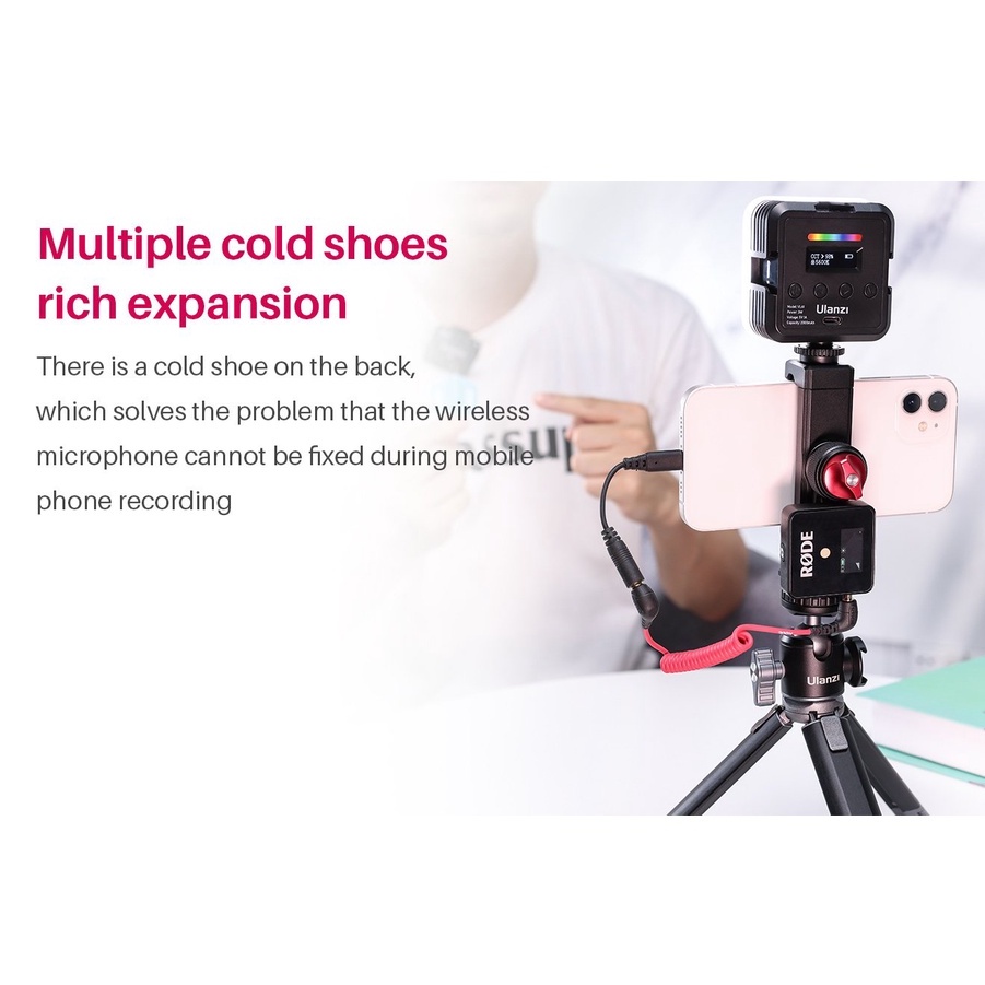 ULANZI ST-27 - HÀNG CHÍNH HÃNG - Ngàm kẹp dành cho điện thoại và mic không dây, tích hợp x3 Cold shoe mount và xoay 360°