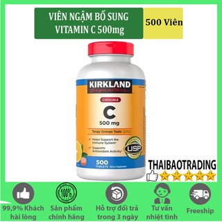 [MẪU MỚI] VIÊN NGẬM BỔ SUNG VITAMIN C 500mg Kirkland , 500 viên