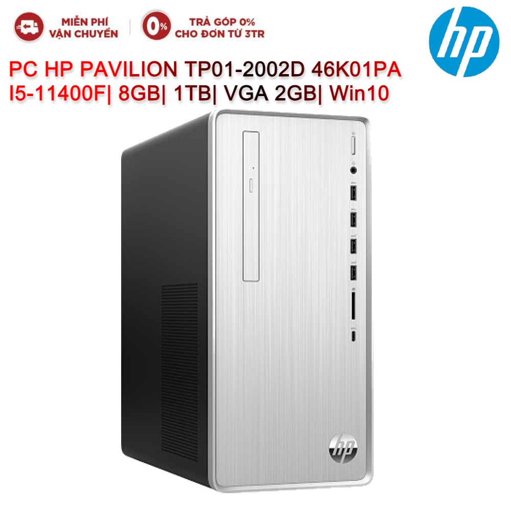 Bộ Máy Tính Bàn PC HP PAVILION TP01-2002D 46K01PA I5-11400F| 8GB| 1TB| VGA 2GB| Win10