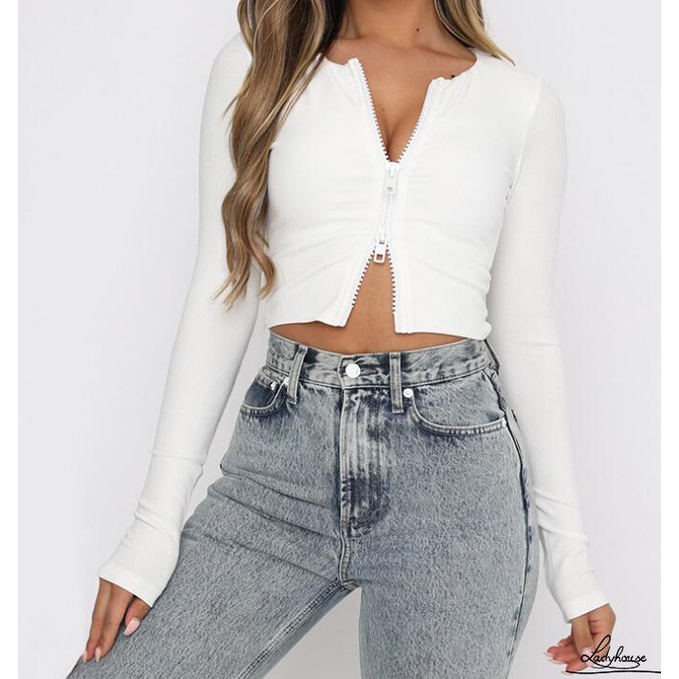 Áo Sweater Dệt Kim Tay Dài Cổ Chữ V Màu Sắc Đơn Giản Giữ Ấm Cho Nữ