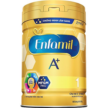 Sữa Bột Enfamil A+ 1 và MFGM Loại 900g Cho trẻ Từ 0-6 Tháng Tuổi