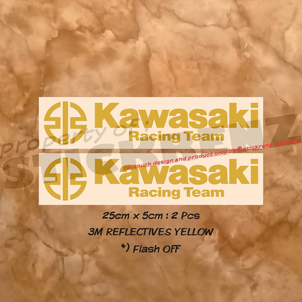 Sticker Phản Quang 3M Độc Đáo Dán Trang Trí Xe Mô Tô Kawasaki Racing Team 01