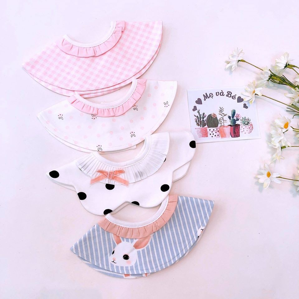 Yếm tròn xoay cotton cao cấp phong cách hàn quốc Mimo Baby đáng yêu cho bé gái YC05