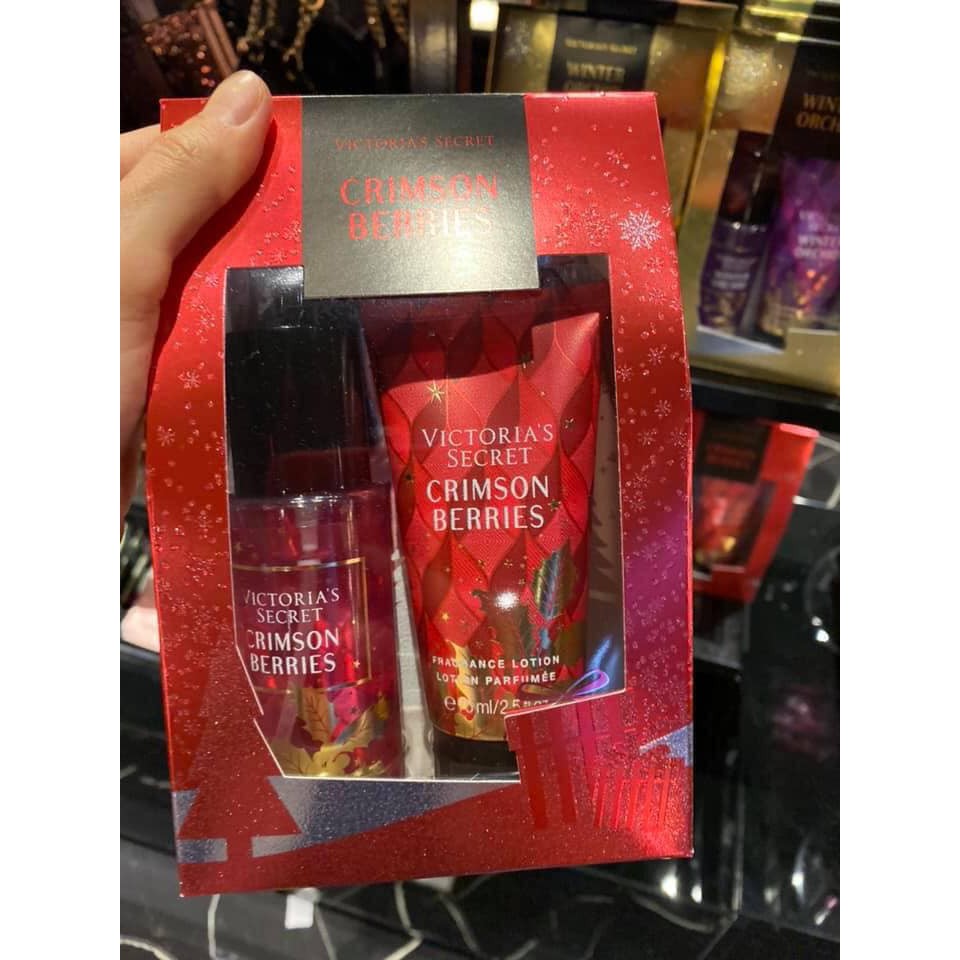 Set Xịt Thơm và Dưỡng Thể VICTORIA'S SECRET CRIMSON BERRIES FRAGRANCE MIST & LOTION | Thế Giới Skin Care