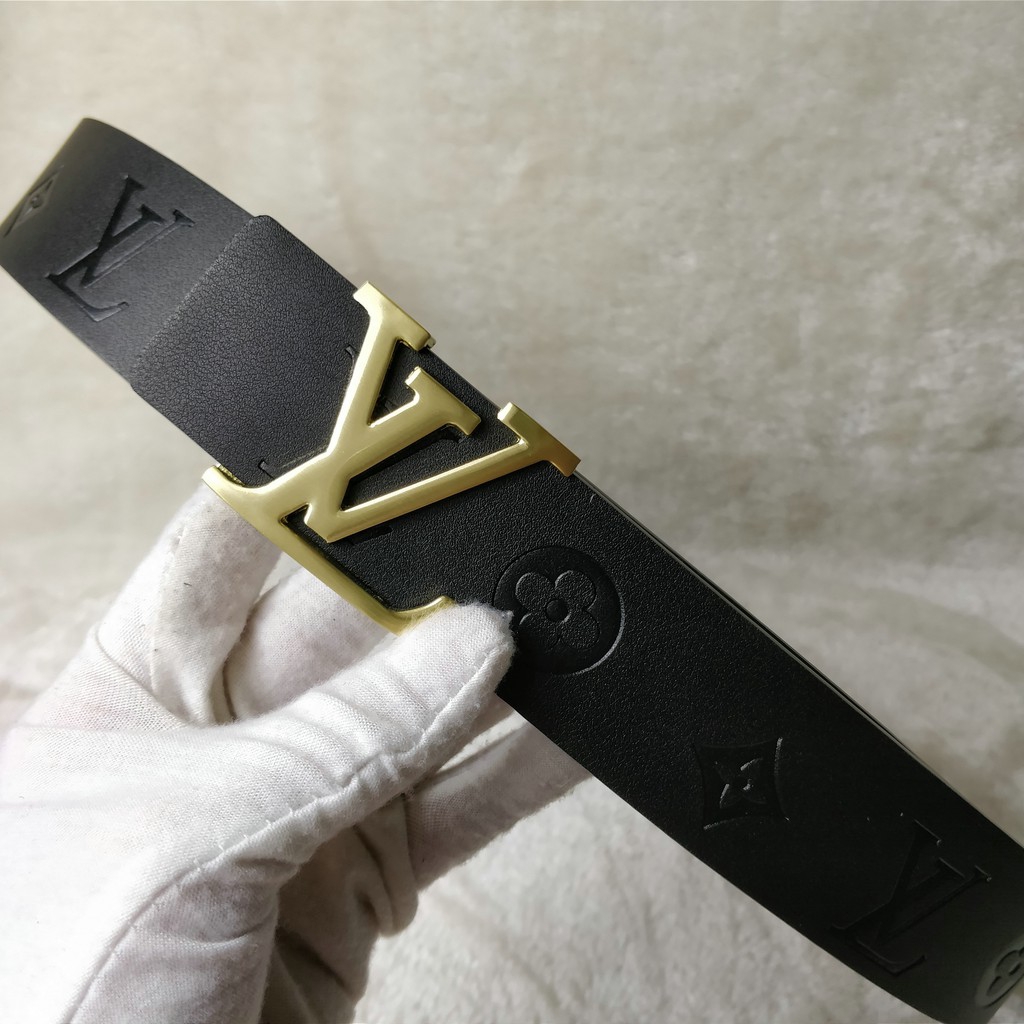 Thắt Lưng Da Phối Khóa Họa Tiết Màu Vàng 3.8Cm Có Hộp Đựng