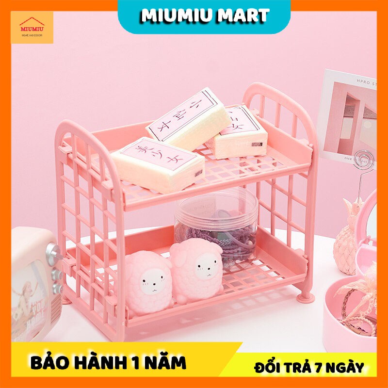 Kệ Nhựa Mini 2 Tầng Đựng Đồ Đa Năng Siêu Xinh - MiuMiu Mart