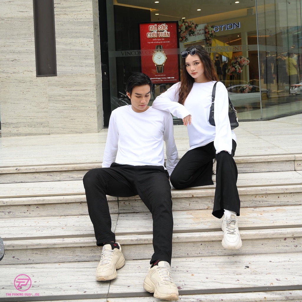 👋🤘  cao cấp, áo thun Sweater, áo thun cotton 100% form rộng cao cấp Tân Phương màu trắng