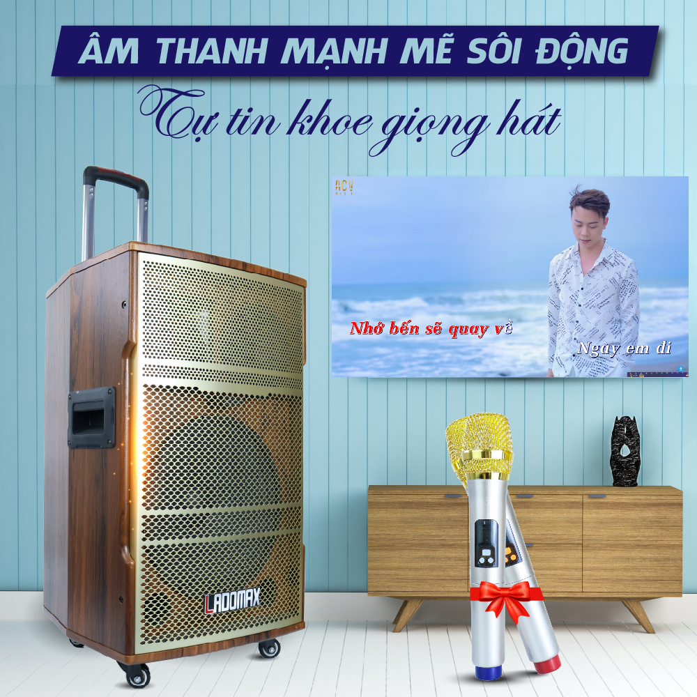 Loa kéo Karaoke K3 Loa kẹo kéo âm thanh chuẩn tiện dụng nhiều chức năng