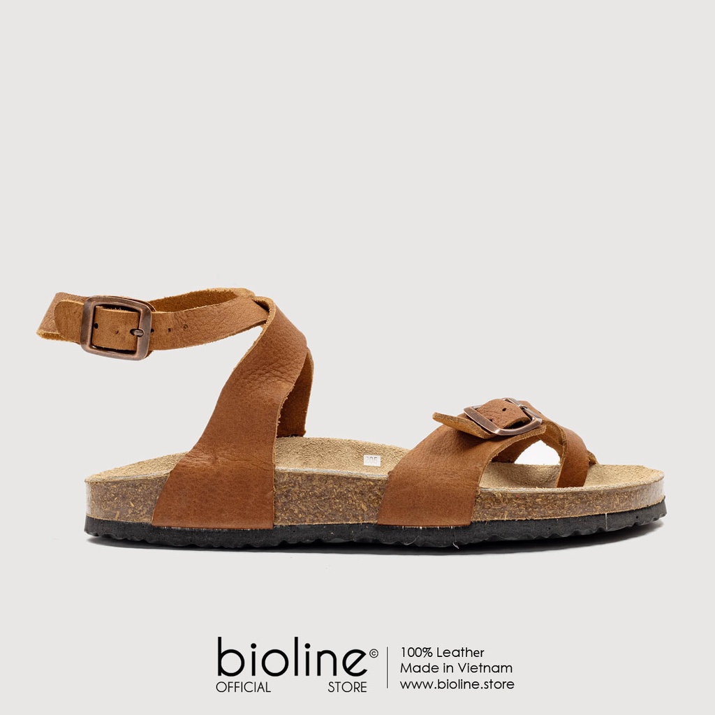 [DA BÒ THẬT] D16-Dép Sandal da bò cổ cao Unisex (Đế trấu)