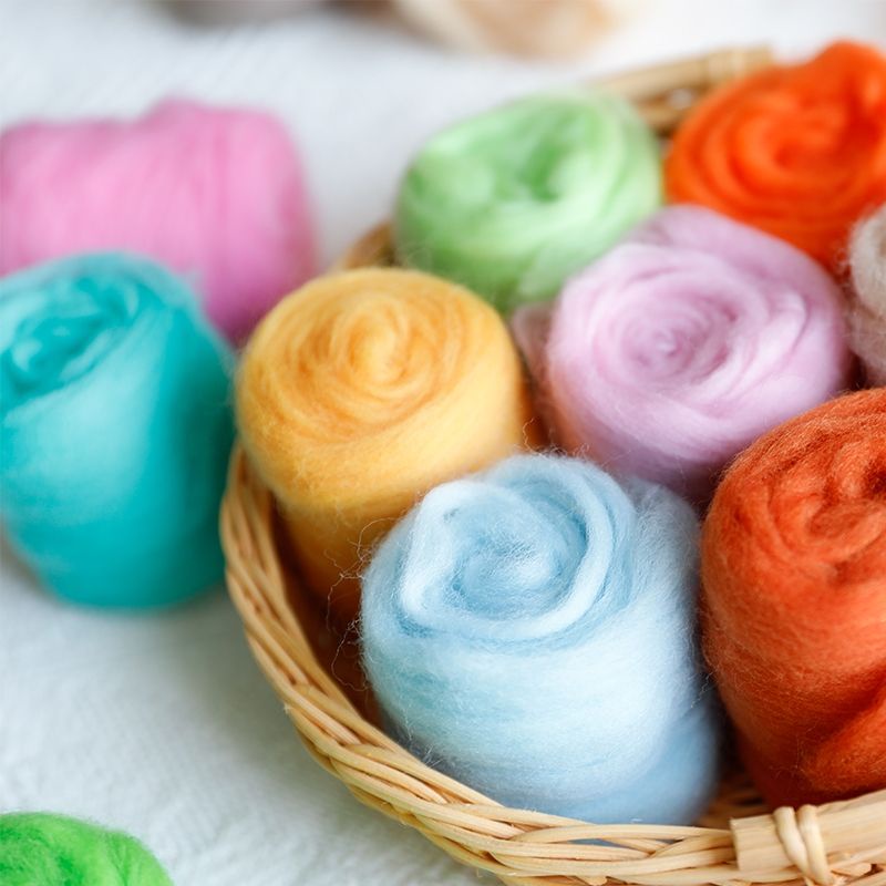 Len Chọc Mã Màu 41-80 (Needle Felt) 5g/Gói