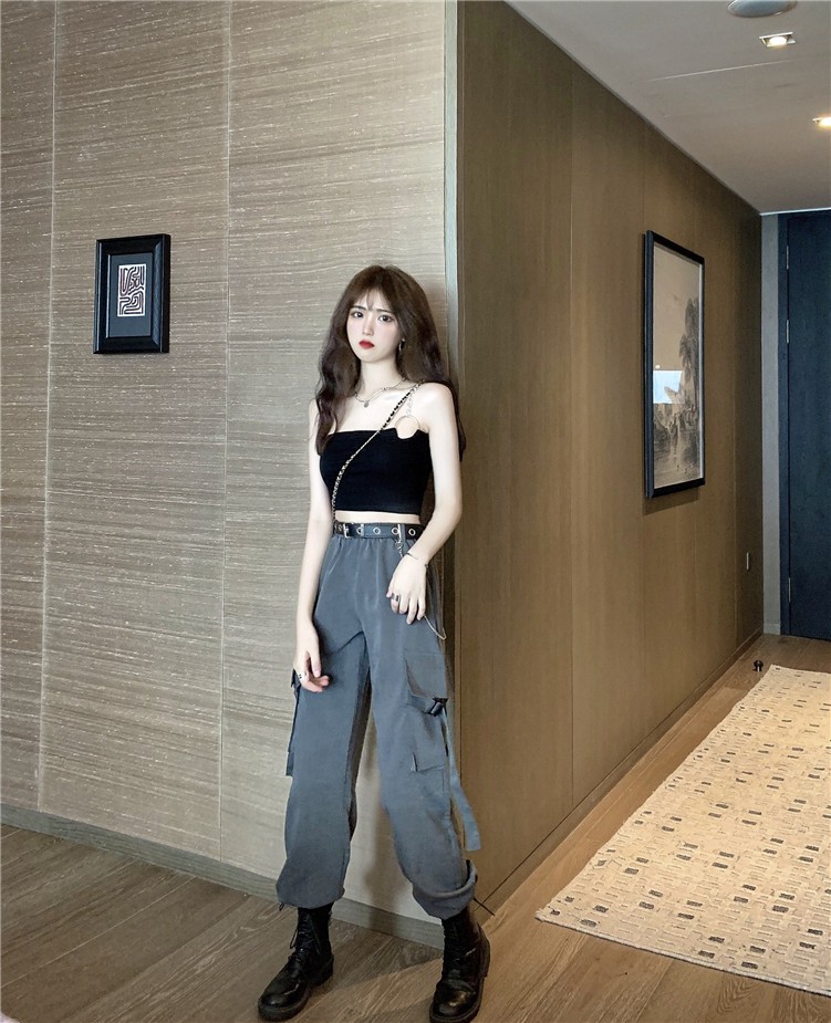 Đen quần ống rộng Lưng Cao Thời Trang Mùa Hè Cho Nữ | BigBuy360 - bigbuy360.vn