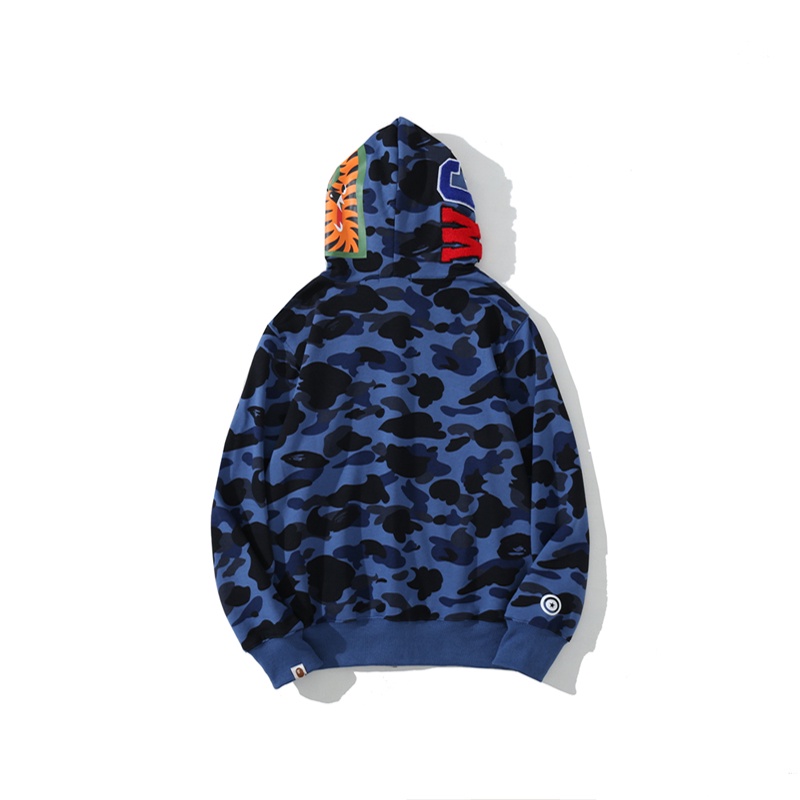 Áo khoác sweater cotton họa tiết rằn ri BAPE ape màu sắc nổi bật dễ phối đồ có mũ trùm đầu 6767