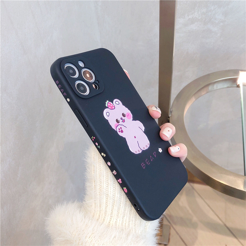Ốp Lưng In Hình Gấu Brown Và Thỏ Cony Đáng Yêu Cho Iphone12 Pro Max Xr Xs 7 / 8plus