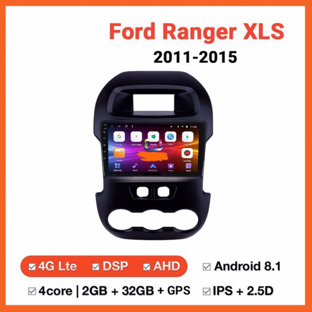 Màn hình Android VMN theo xe Ford Ranger XLS 2011 - 2015