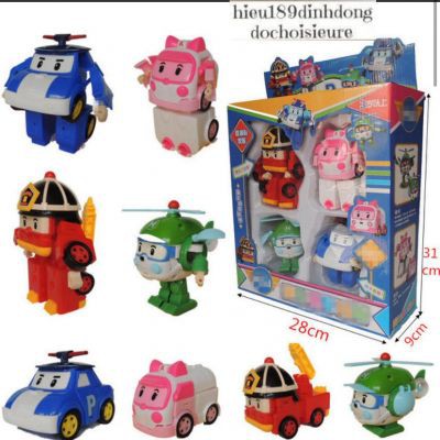 Set 4 Đồ chơi xe robot biến hình ROBOCAR POLI dành cho bé