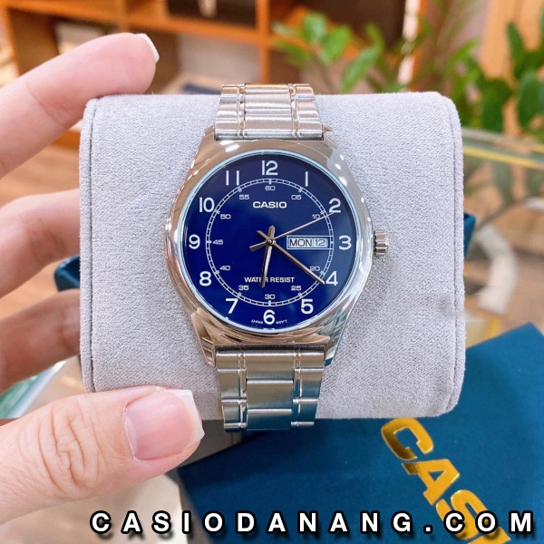 Đồng hồ nam dây kim loại Casio chính hãng Anh Khuê MTP-V006D-2BUDF