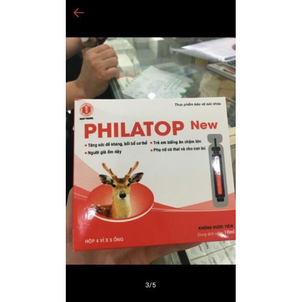 Philatop ống nhựa,  dùng cho trẻ biếng ăn chậm lớn  (hộp 20 ống)