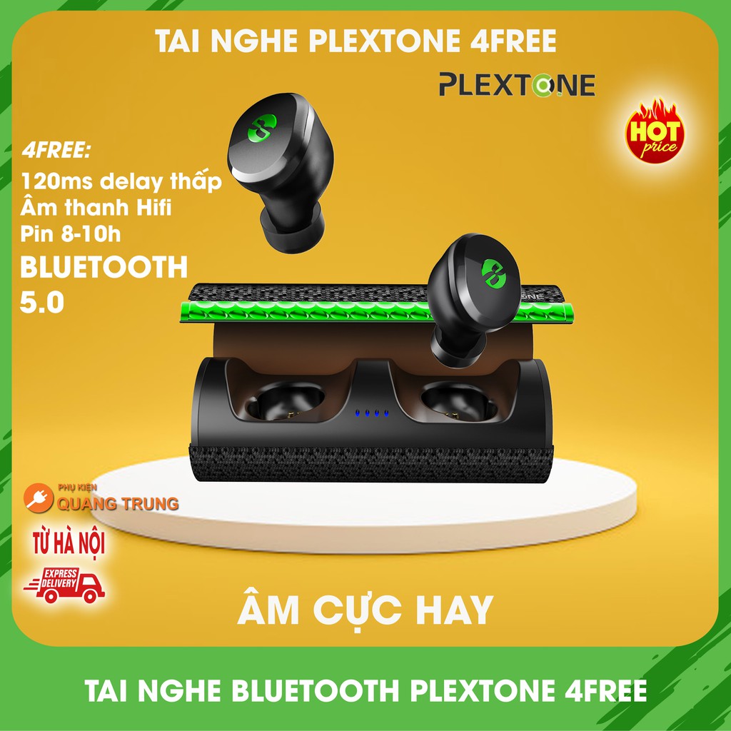 Tai nghe bluetooth plextone 4Free,bluetooth 5.0,âm thanh cực hay,chạm cảm ứng