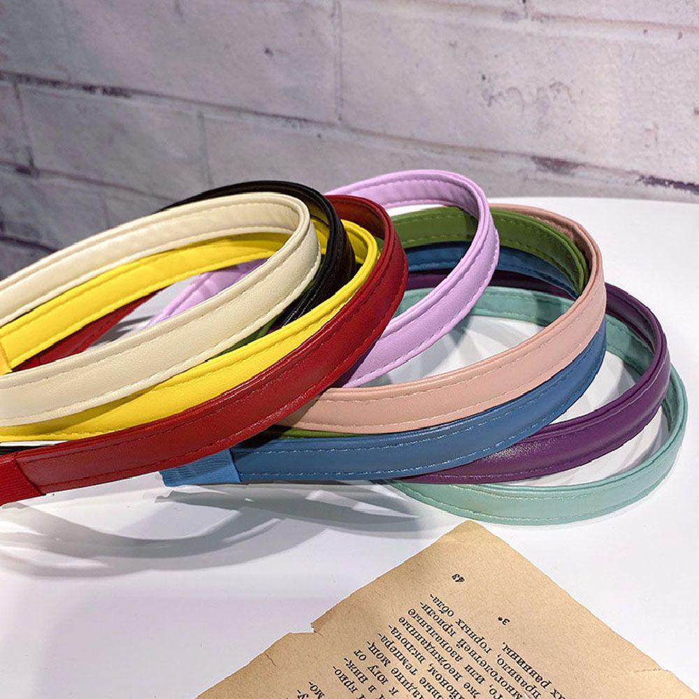 Băng Đô Da PU Màu Kẹo Ngọt Phong Cách Hàn Quốc WMES15H