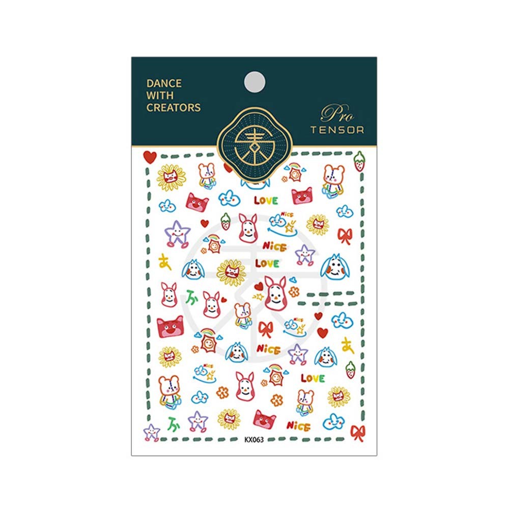 [Hàng mới về] Nhãn dán trang trí móng họa tiết động vật hoạt hình 5D siêu mỏng nhiều màu